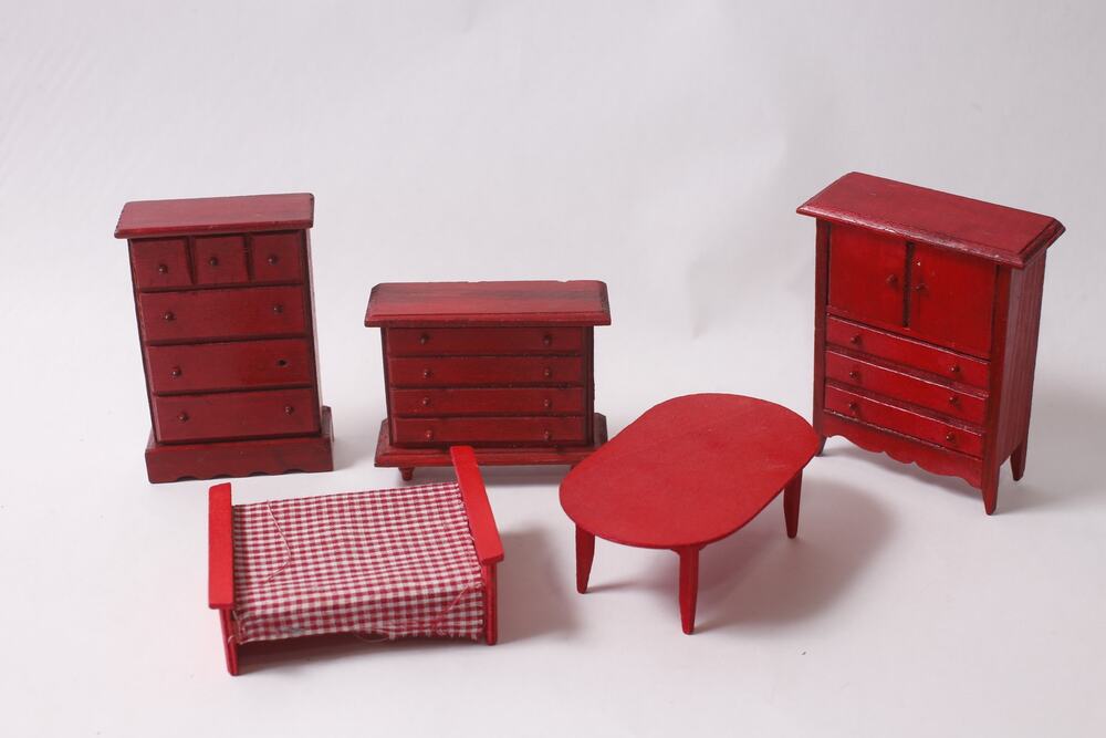 Greenbrier Dollhouse Furniture Lot Red Wood Vintage Miniature ~ 260622-WH 1362